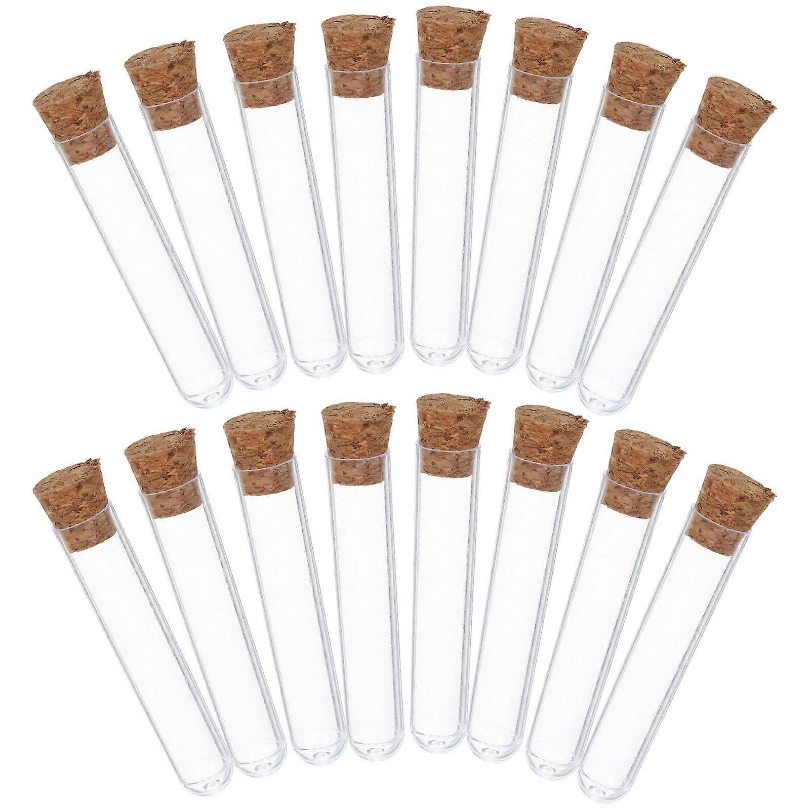 20 Pack Plastic Disposable Test Tubes Transparent Leakproof Vials for Lab Experiments and Crafting
