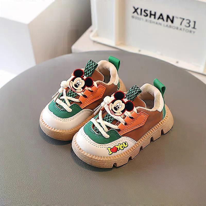 Disney Children's Board Shoes Spring and Autumn Boys Sneakers Girls' Casual Shoes Mickey Mouse Soft Sole Baby Toddler Shoes