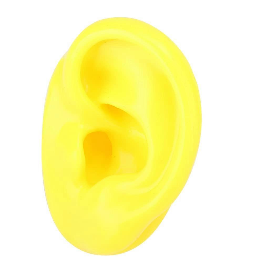 Silicone Ear Model Left Human Ear for Piercing Practice Jewelry Display and Teaching Aid Yellow
