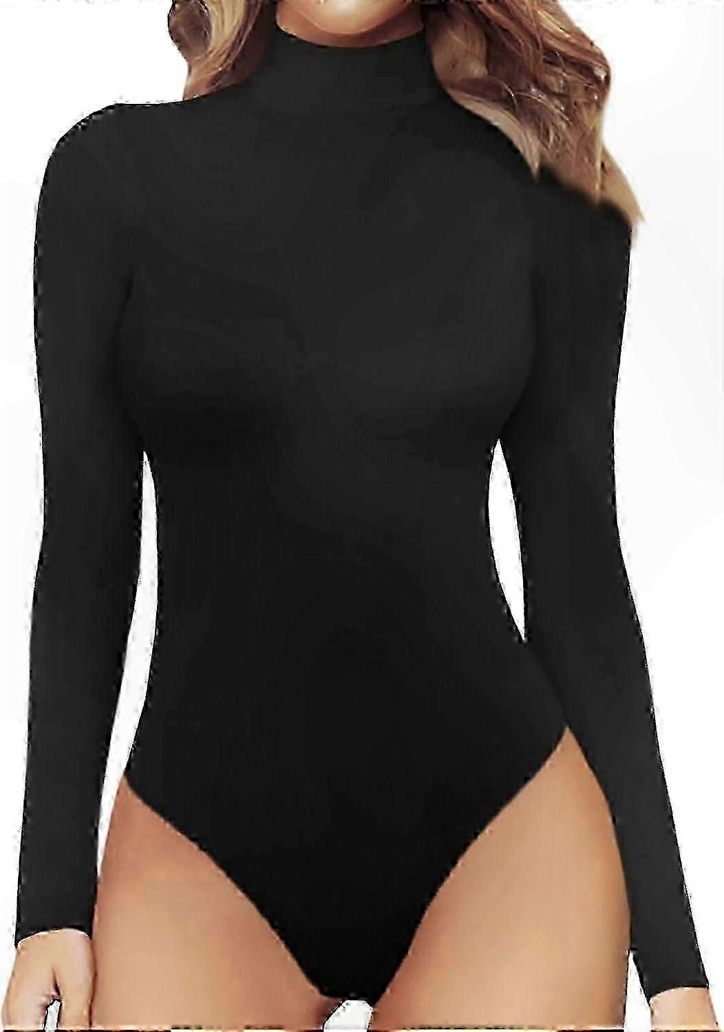 Women's Long Sleeve Mock Neck Bodysuit Top