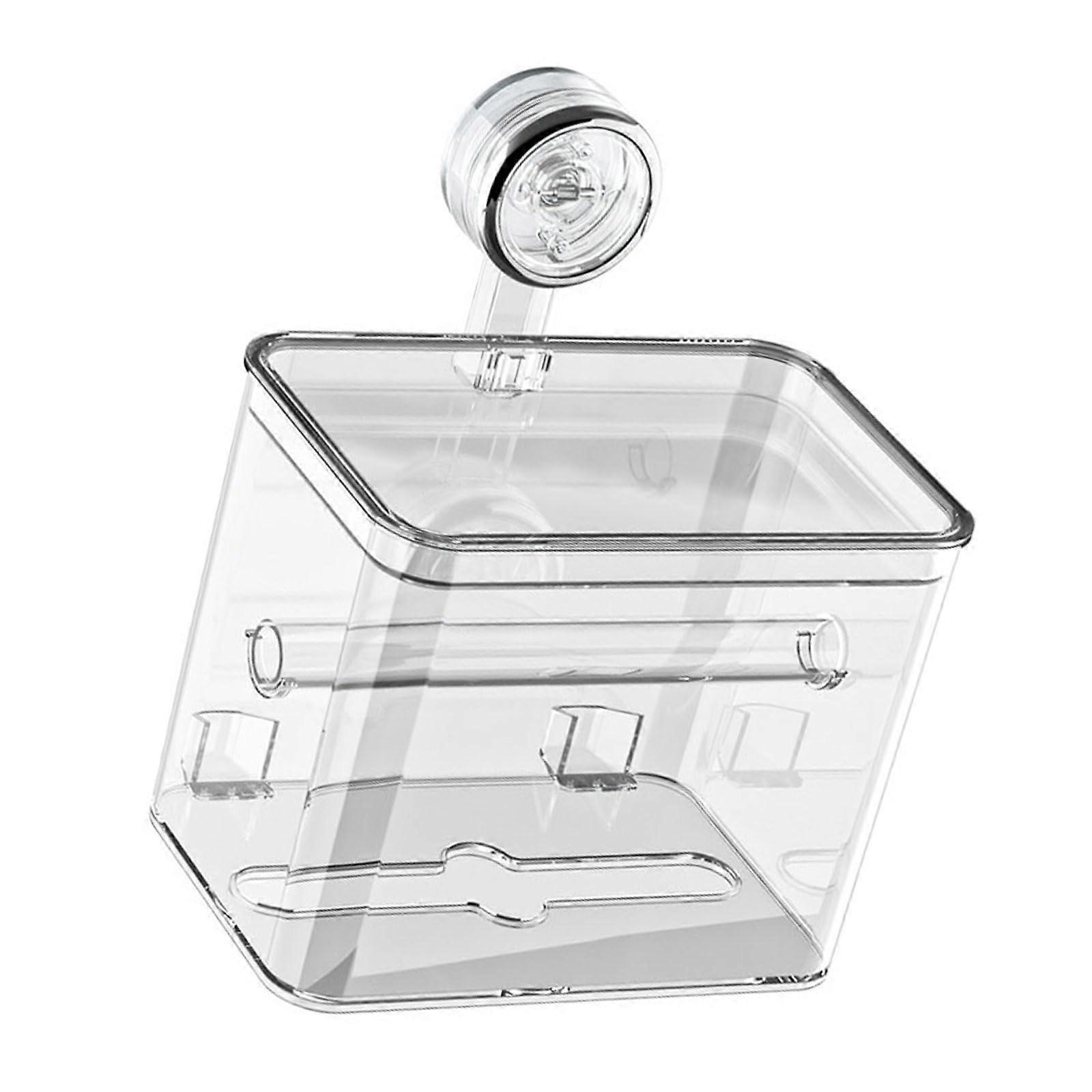 Bathroom Tissue Holder Waterproof Suction Cup No Drill Wall Mounted Clear Design for MultiRoom Use