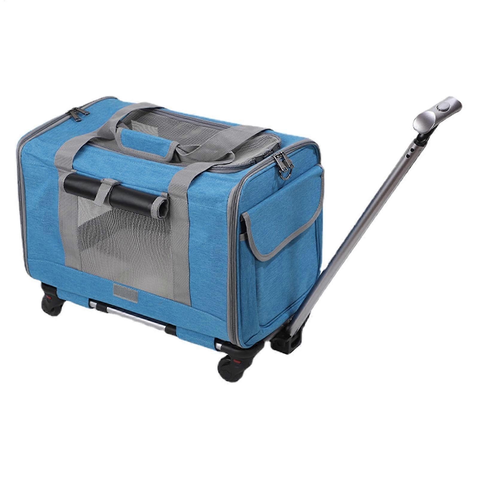 Pet Carrier Bag Airline Approved with Wheels, Ventilated Windows, Removable Design and Extra Storage
