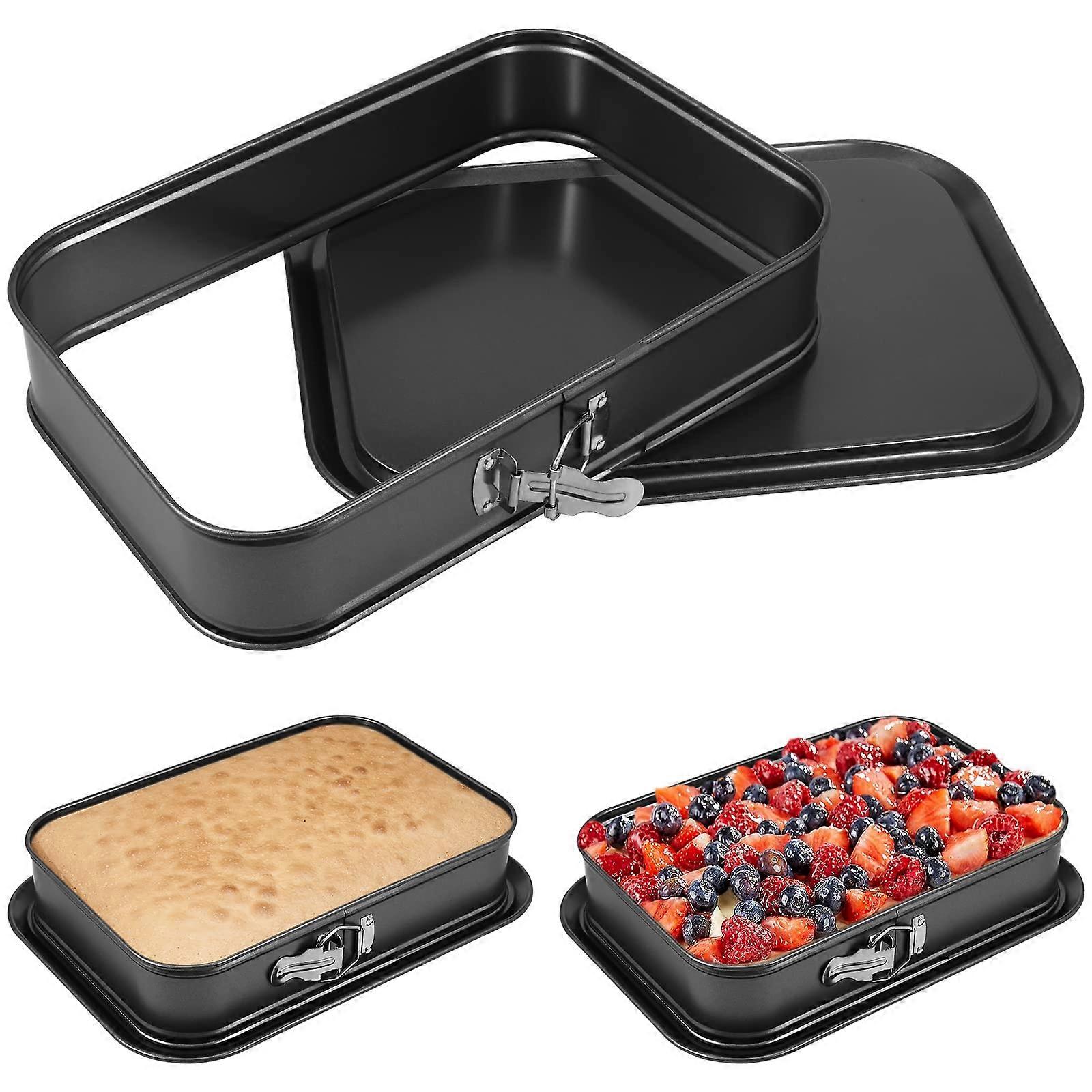 Rectangular Springform Cake Pan NonStick Cheesecake Pan 9.4x14in LeakProof Removable Bottom