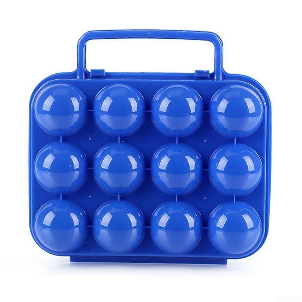 Shock Absorbing Egg Holder with Freshness Lock Lid, Stackable Storage Box for Camping and Fridge (Blue)