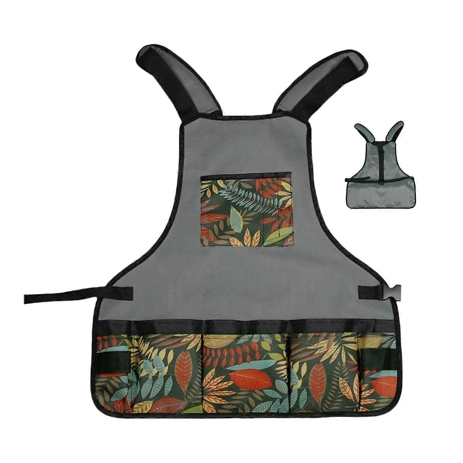 Durable 600D Gardening Apron with Multiple Deep Pockets Adjustable Garden Work Apron for Men