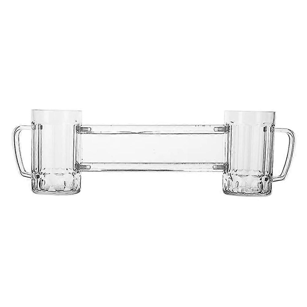 Double Beer Glass for Couples with DualUser Drinking Design, 500ml Each Side for Party Use