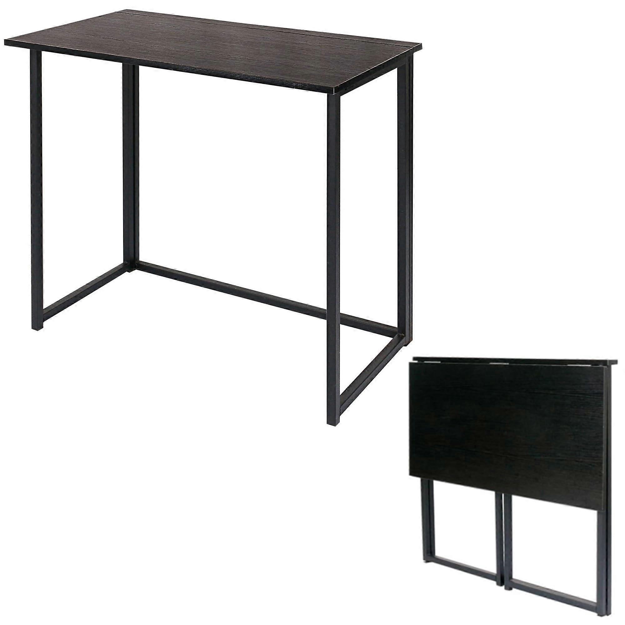 31.5' Folding Computer Desk, SpaceSaving Foldable Table for Home Office or Small Spaces, Stable DualMonitor Support