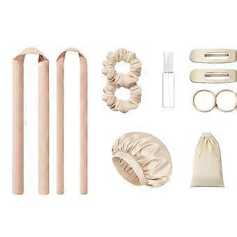 11pcs/Set Heatless Hair Rollers Kit With Hairpins Hair Hat Curlers Set For Home Salon Quality Curls  Pink