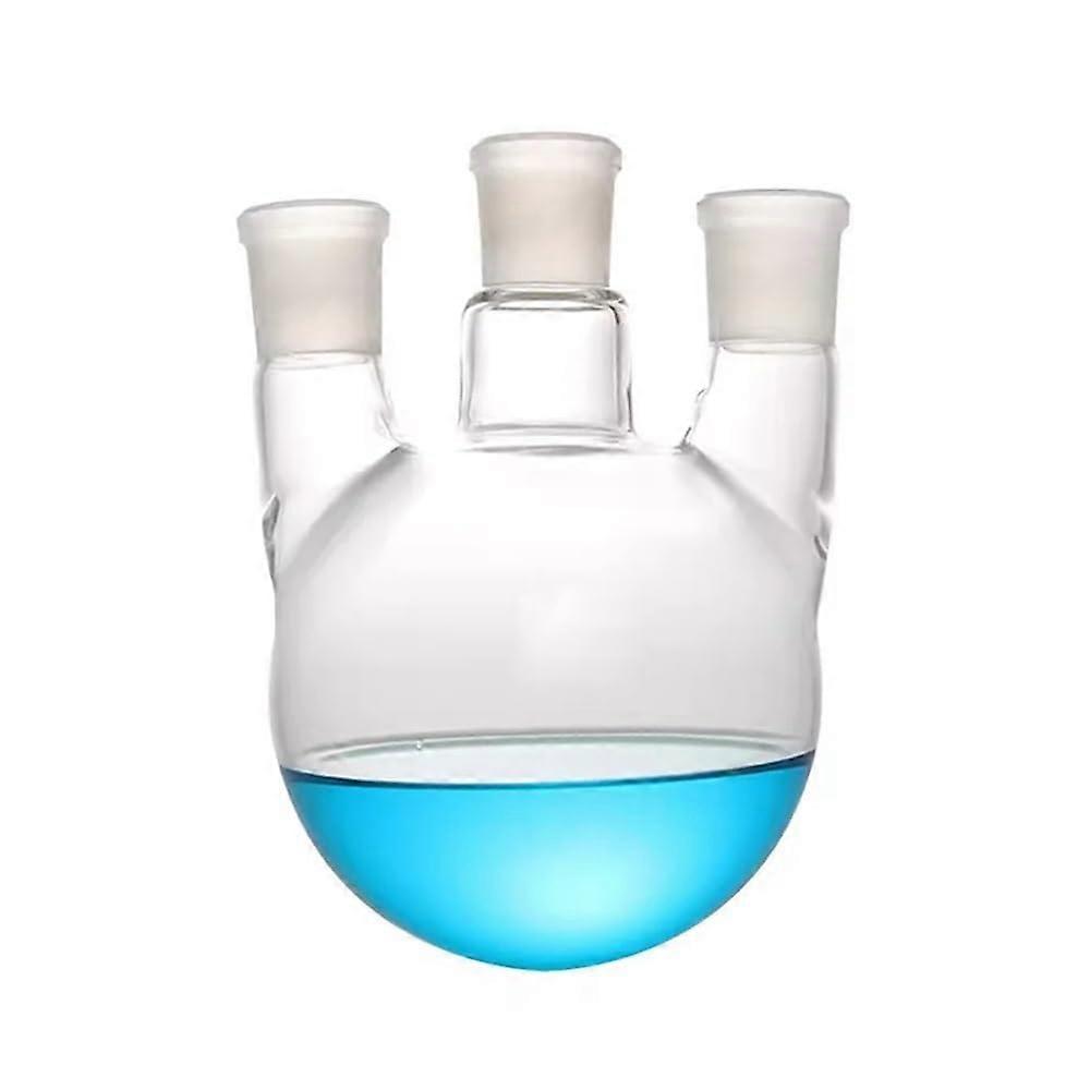 Lab Glassware 2000ml Three Neck Round Bottom Flask  Temp Resistant Serpentine Tube Design