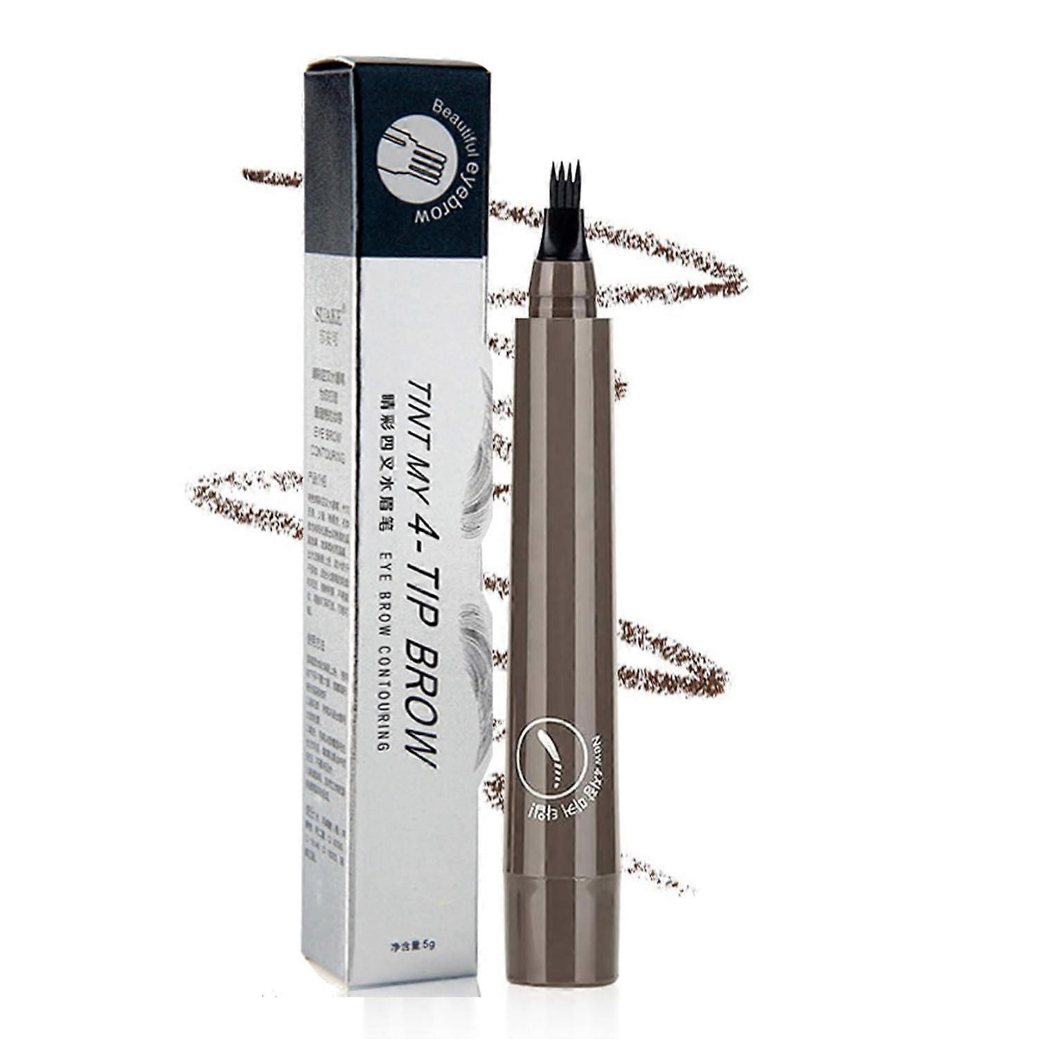 Microblading Eyebrow Pencil Waterproof 4 Prong Tip Long Lasting Natural 3D Brow Effect