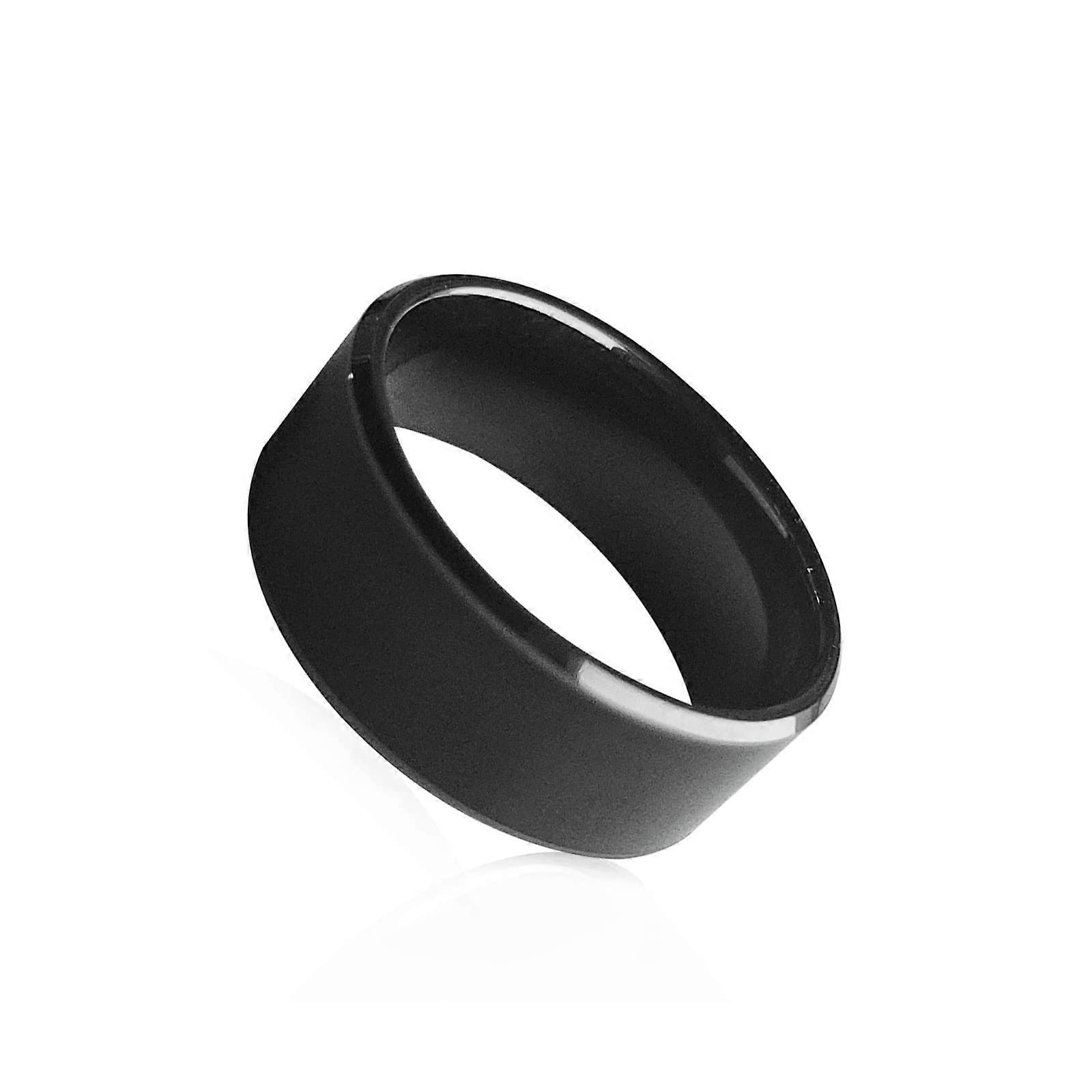 RFID Smart Ring Dual Frequency 125kHz 13.56MHz Rewritable Ceramic Access Control 18mm Black