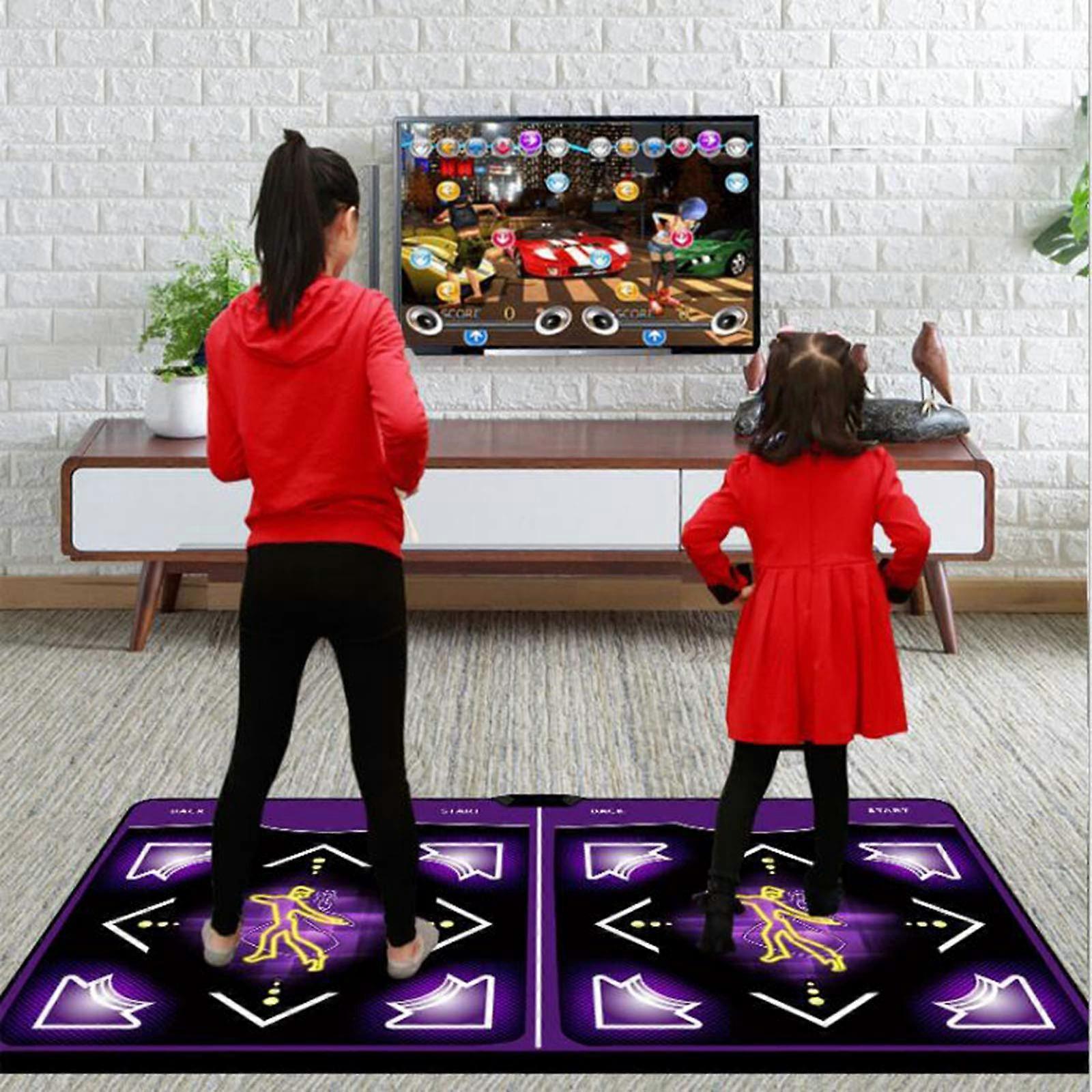 Double Player Dance Mat for TV and PC with NonSlip Surface, Lights, Remote Control, Adults Kids