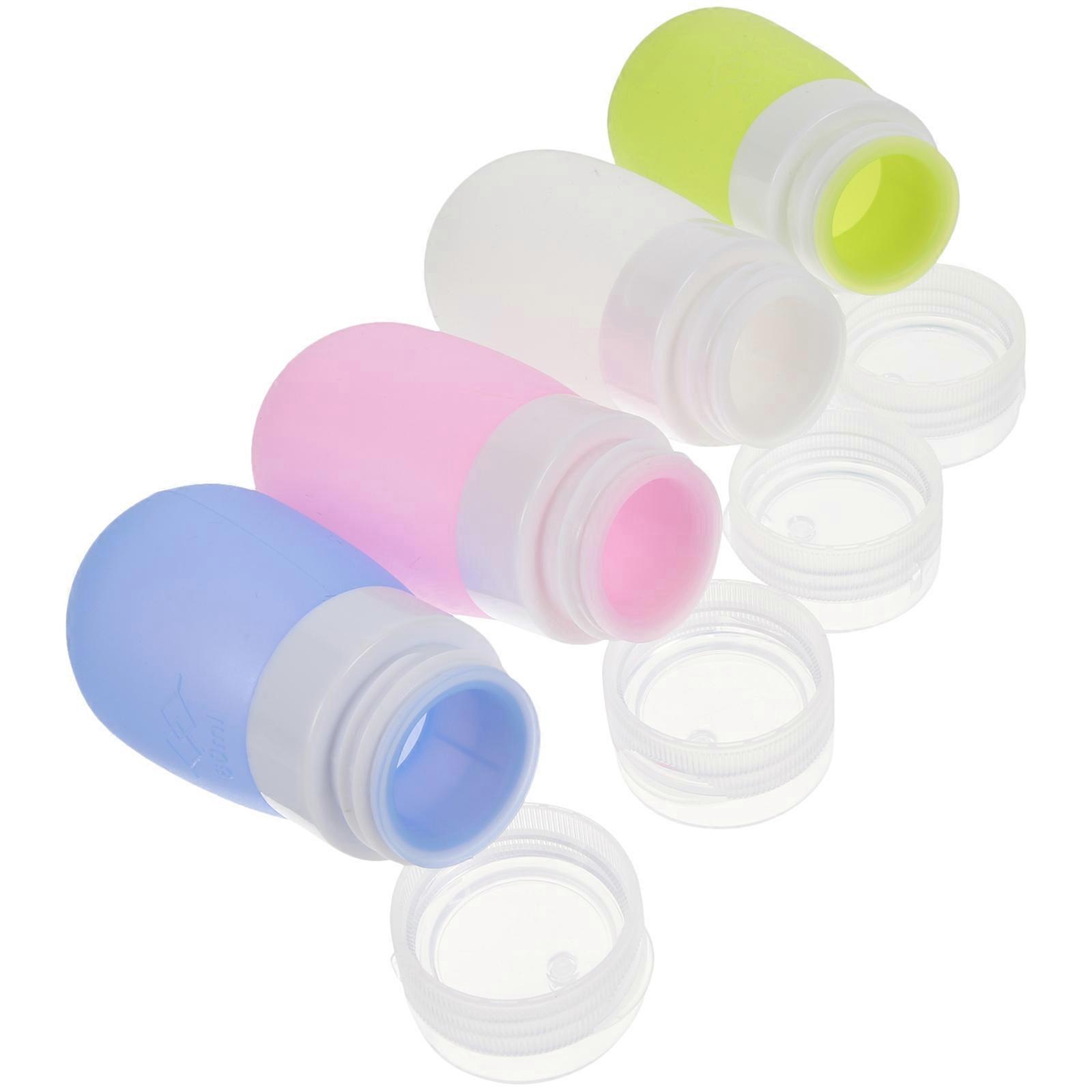 Refillable Squeezable Bottles Blue Travel Size Containers 60ml 4Pcs