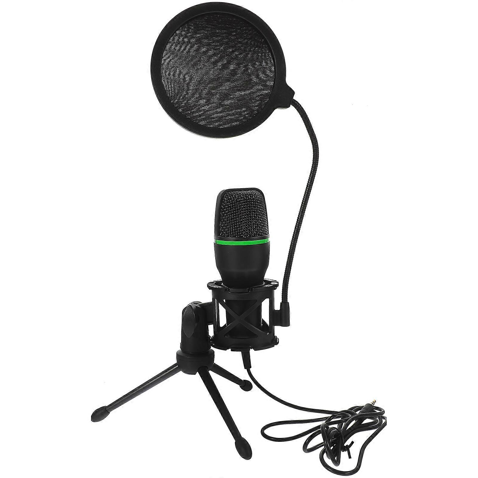 Condenser Microphone Noise Reduction Microphone for Computer 3Sets Black
