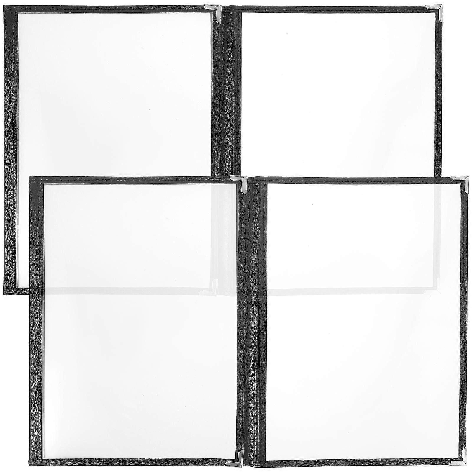 Menu Covers Transparent PVC Menu Cover Looseleaf Binder 8Pcs