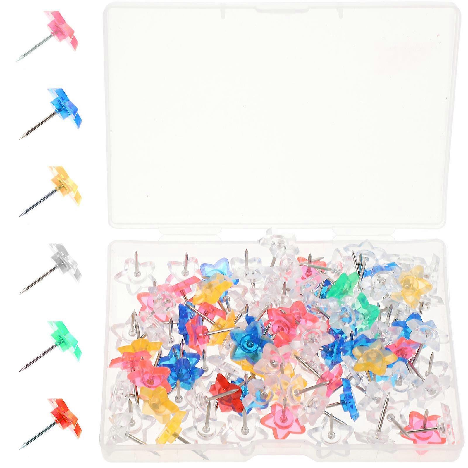 Blue Delicate Pushpins for Multi-Function Use 100Pcs Convenient Thumbtacks