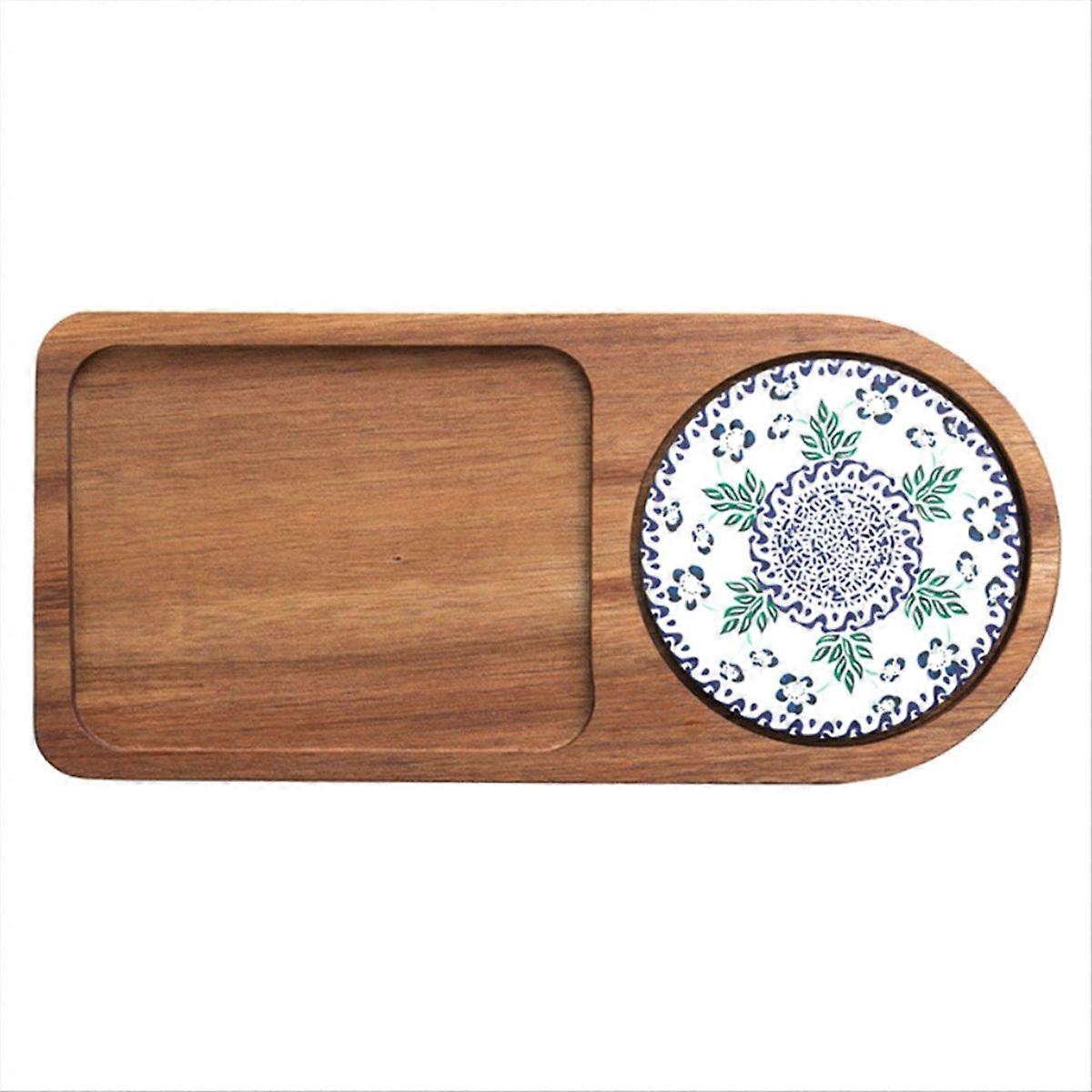 Coffee Tray Wood Plate Breakfast Tray Coffeeware Teaware Decor A