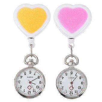 Nursing Pocket Watch Quartz Style Yellow Alloy Glass For Most Occasions 2Pack