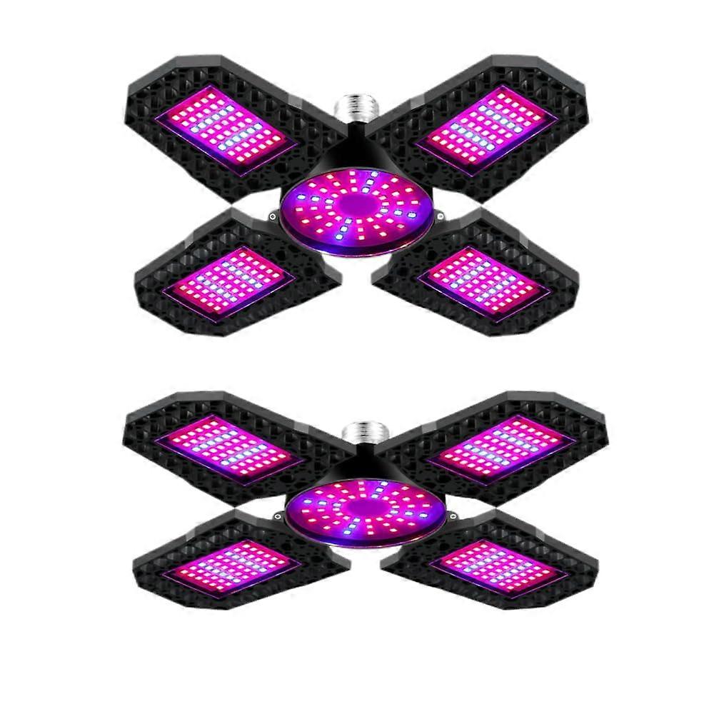 2 Pack 150W Full Spectrum LED Grow Light E27/E26 Adjustable Panels for Indoor Plants Hydroponic