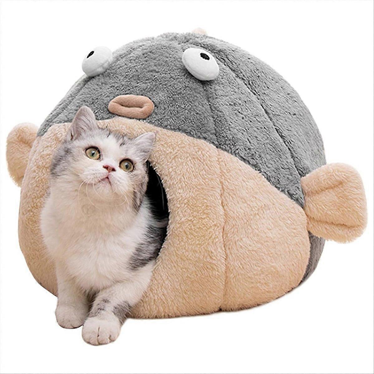Cat Beds for Indoor Cats - Cat Bed Cave with Cushioned Pillow