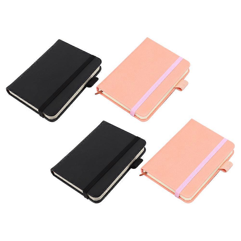Pocket Notebook Made of PU for Writing Use 4Pcs Portable Notepad