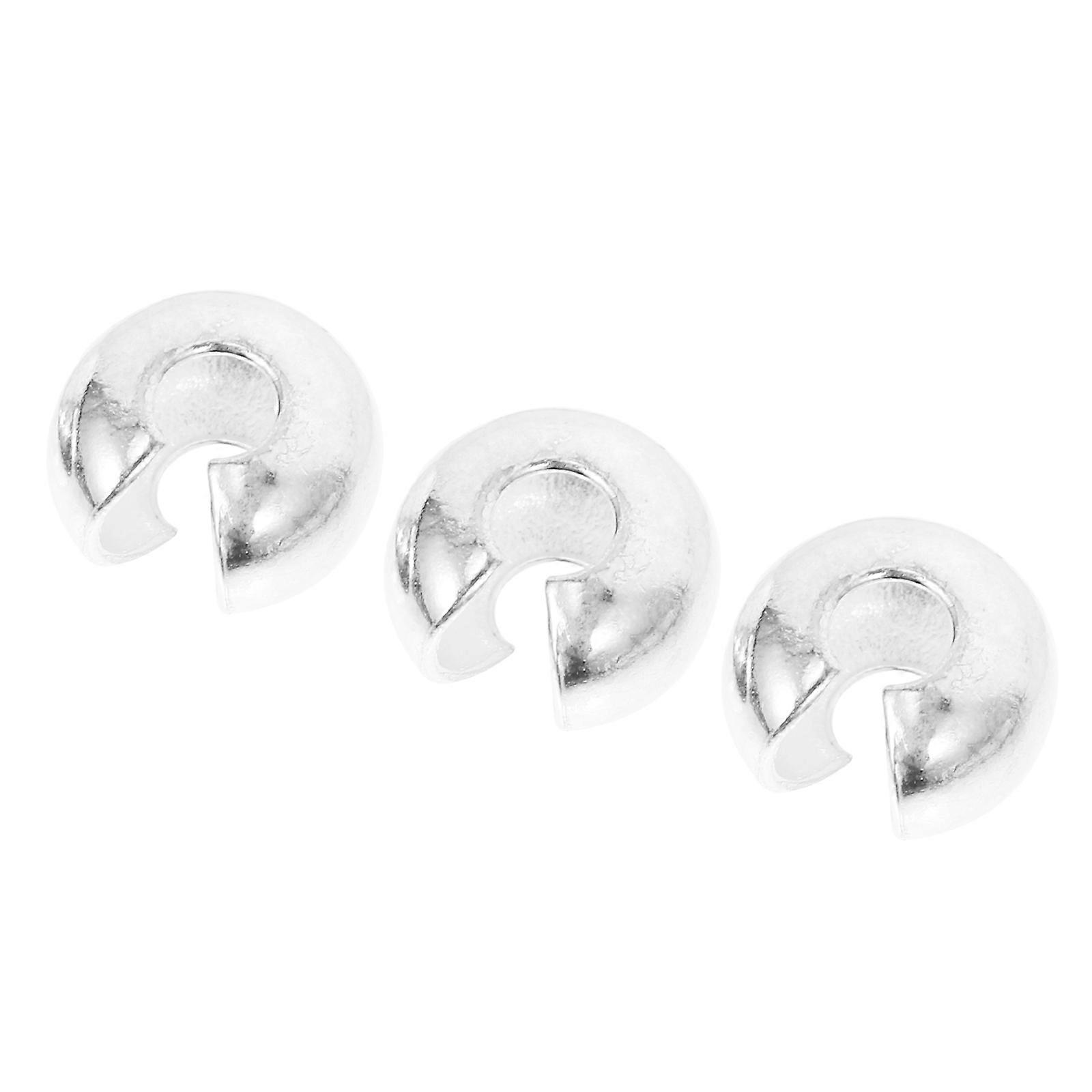 Silver Crimp Bead for Bracelet Jewelry Making 3Pcs