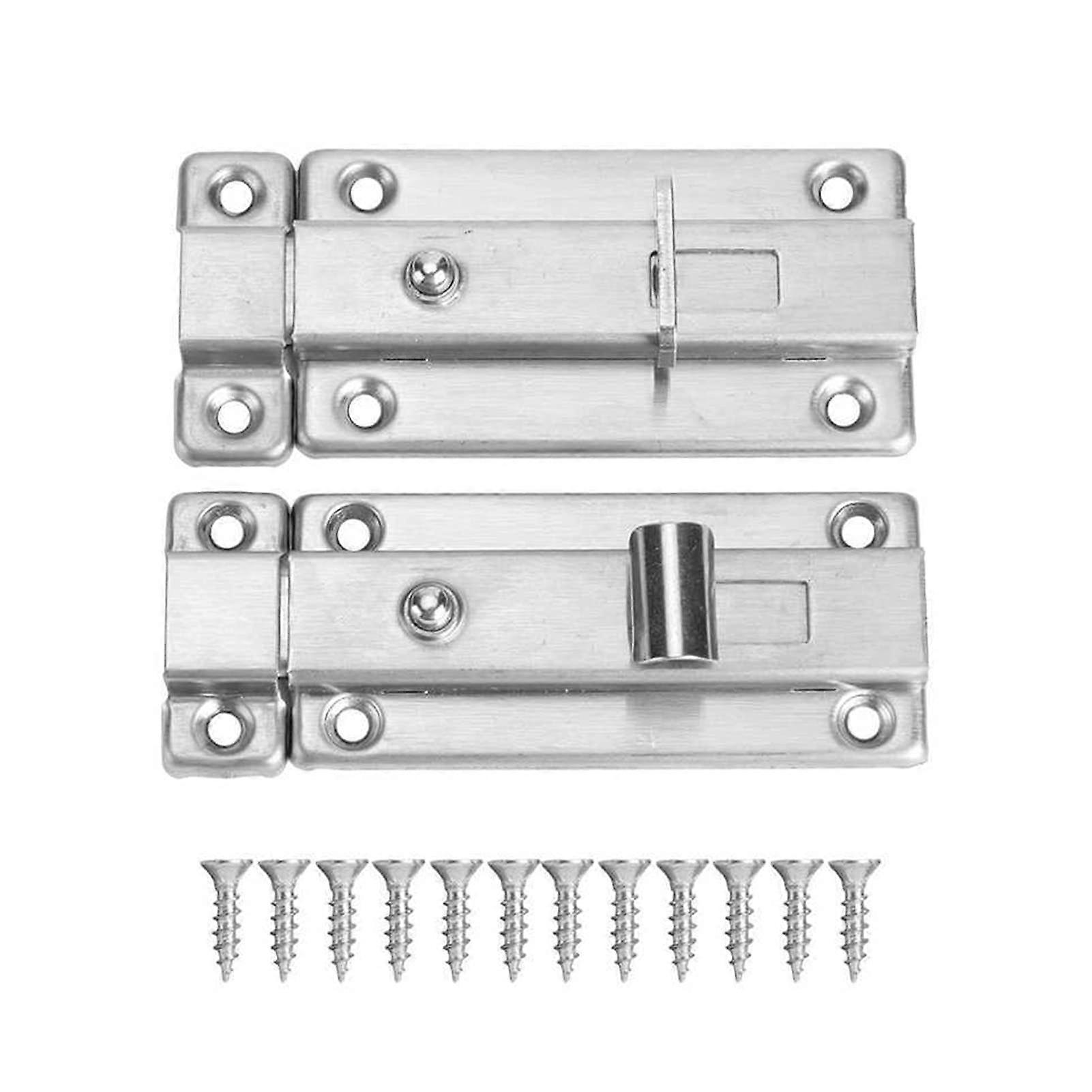 2Pcs 8.5cm Spring Door Bolt SpringLoaded Lock for Household Security and Gate Latch