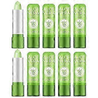 10-pakning med Aloe Vera pH-fargeendrende leppepomadesett, dyp fuktighet, farget fuktighetskrem for tørre lepper