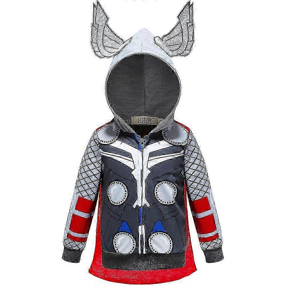 Boys' Spider-man Hooded Jacket 3~8 Years Old Children's Zip-up Hoodie