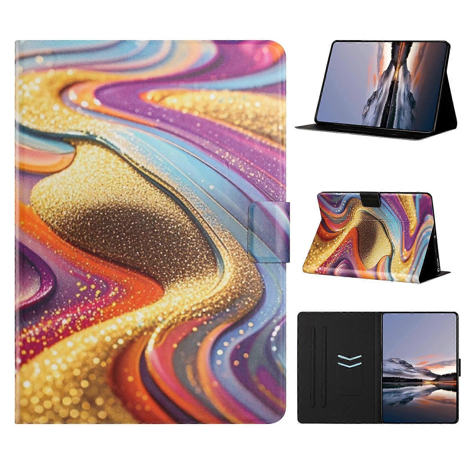 Litchi Texture Voltage Painted Vegan Leather Smart Tablet Case