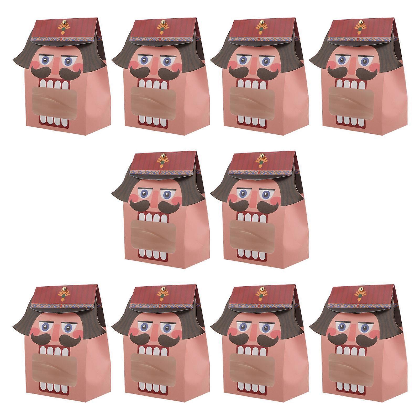 Christmas Cookie Boxes Nutcracker Large Packaging Paper Boxes 10Pcs