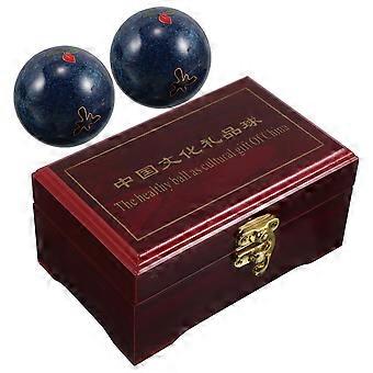 Blue Chinese Hand Balls Hand Exercise Massage Balls for Hands 2Pcs Portable