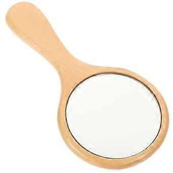 Lustro ręczne Drewniane lustro do makijażu Przenośne lusterko ręczne Home Travel Hand Mirror