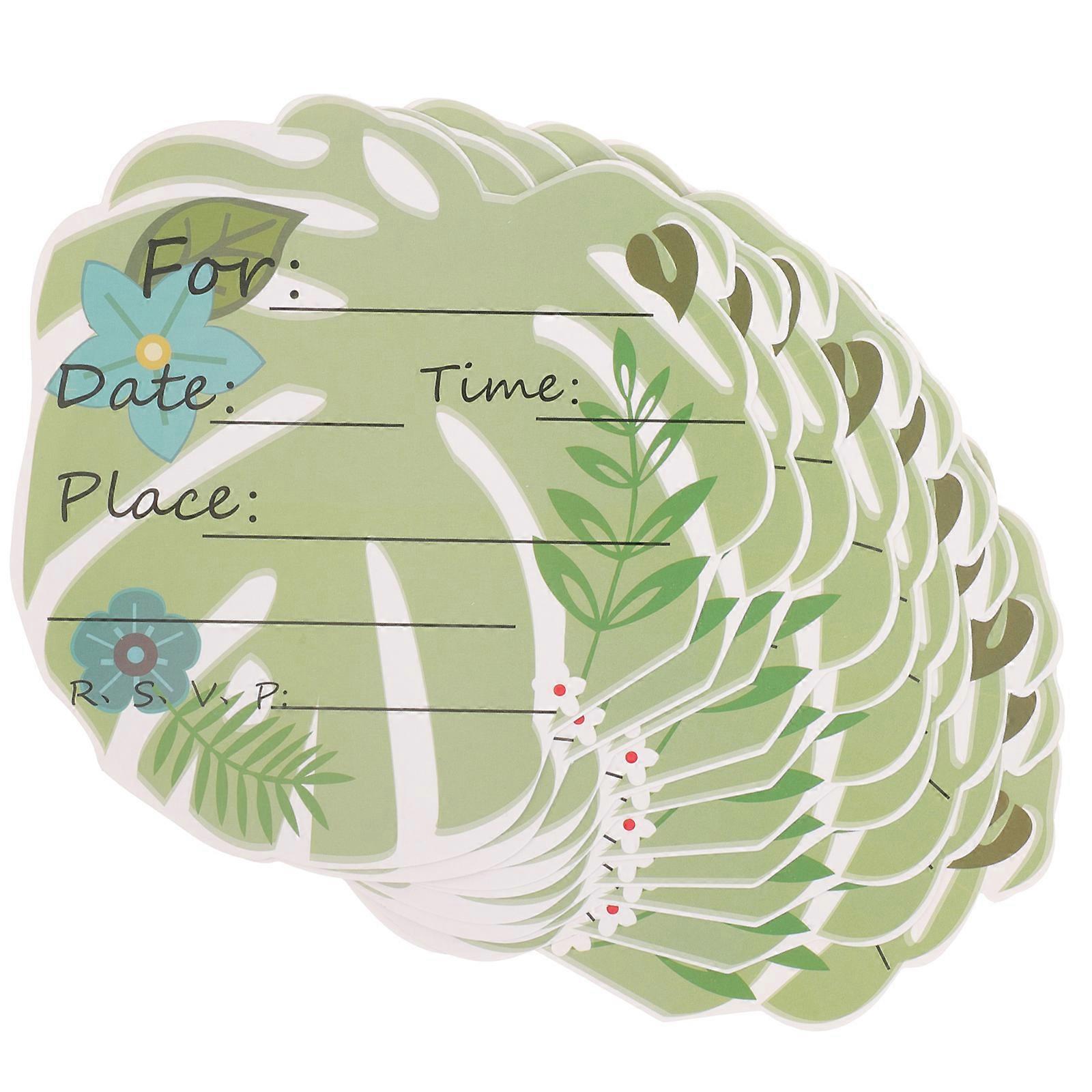 Theme Card Leaf Shape Invitation Card for Greeting 10 Sheets