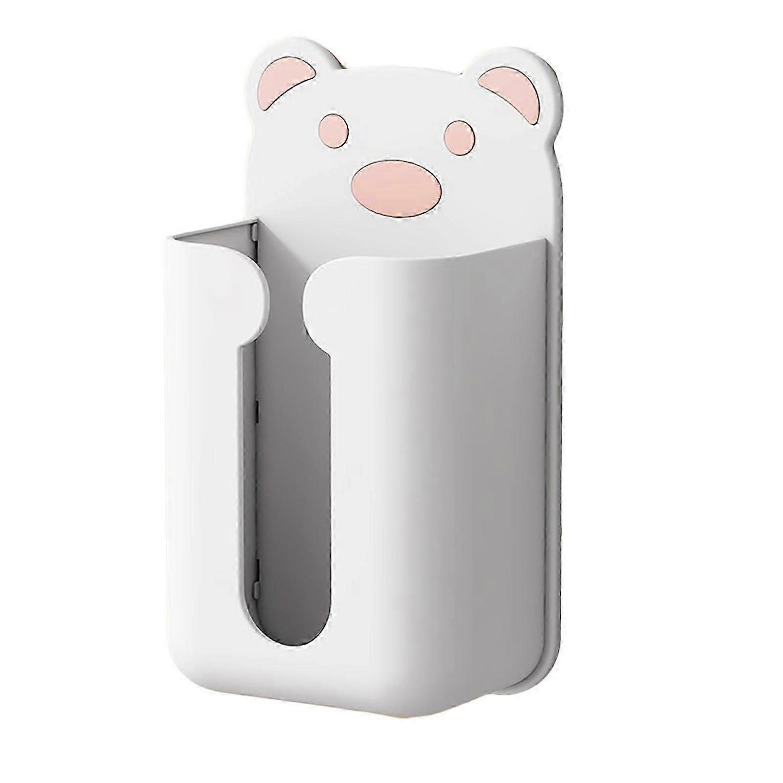 Wall Mounted Tissue Box Cover Modern Bear Shape Punch Free Tissue Box Cover Rectangular compatible with Bathroom