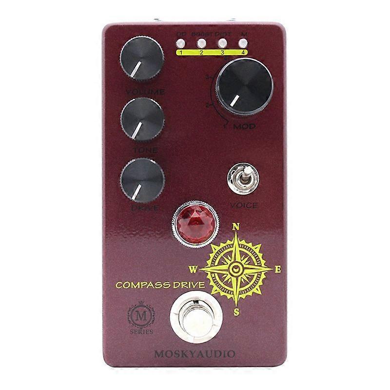Moskyaudio Compas Guitar Overdrive Disortion Boost Effects Pedal True Bypass Function Guitar Effects Processor Accessories