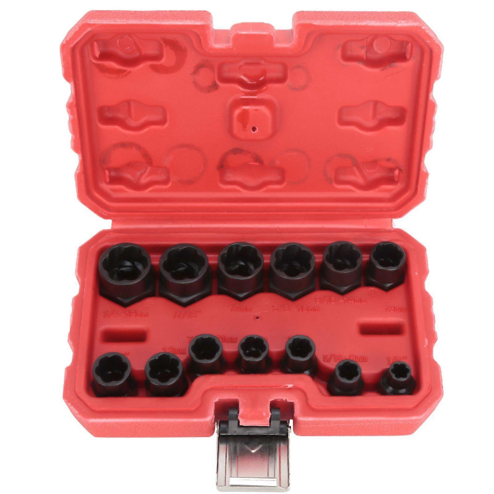 13Pcs Damaged Nut Bolt Remover High Hardness Stud Extractor Removing Tool