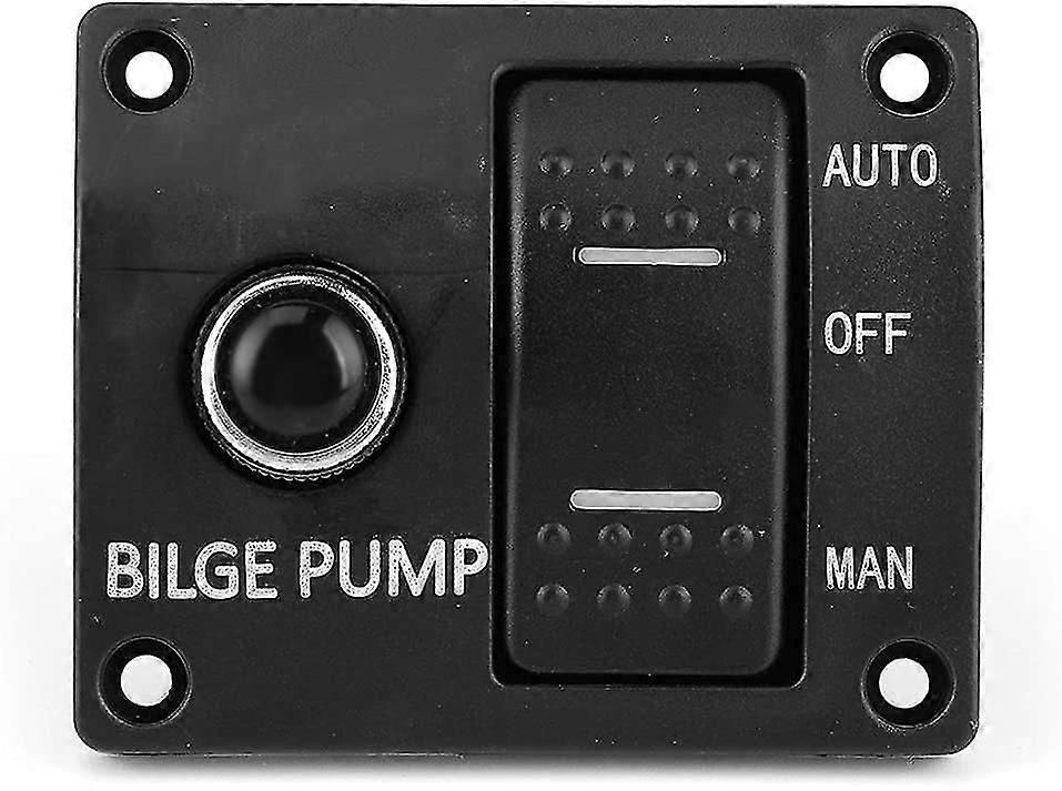 Bilge Pump Switch Panel, Bilge Pump Switch Panel Auto/off/manual(1pcs, Black)