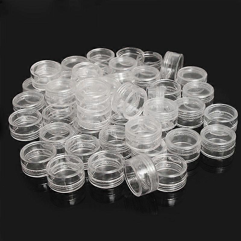 12 Pack Clear Plastic Round Storage Boxes 2.5ML Mini Cosmetic Sample Containers Small Bead Boxes