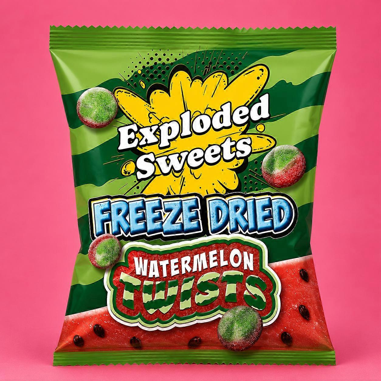 Freeze Dried Watermelon Twists | Exploded Sweets