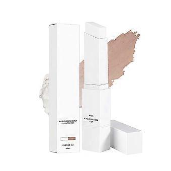 Abdeckcreme-Stick, tragbarer, farbverändernder Foundation-Stick, feuchtigkeitsspendende Make-up-Basis mit Concealer, doppelseitig mit Pinsel, kaschiert Poren und sorgt für einen ebenmäßigen Teint