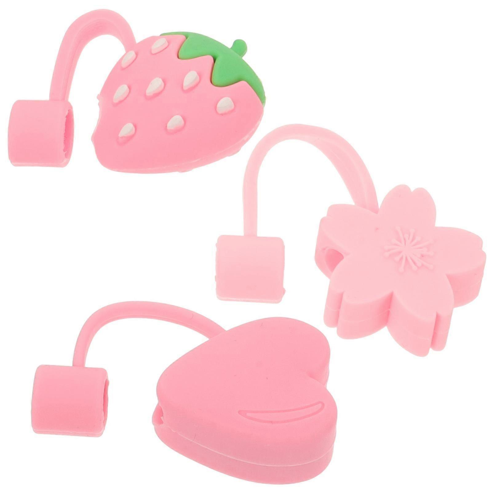3pcs Dust-Proof Straw Cover Drinking Straw Lids Adorable Drinking Straw Plug