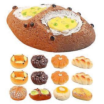 18pcs Miniatur Simulation Brot Harz Bäckerei Brot Mini Haus Brot Dekoration Zubehör
