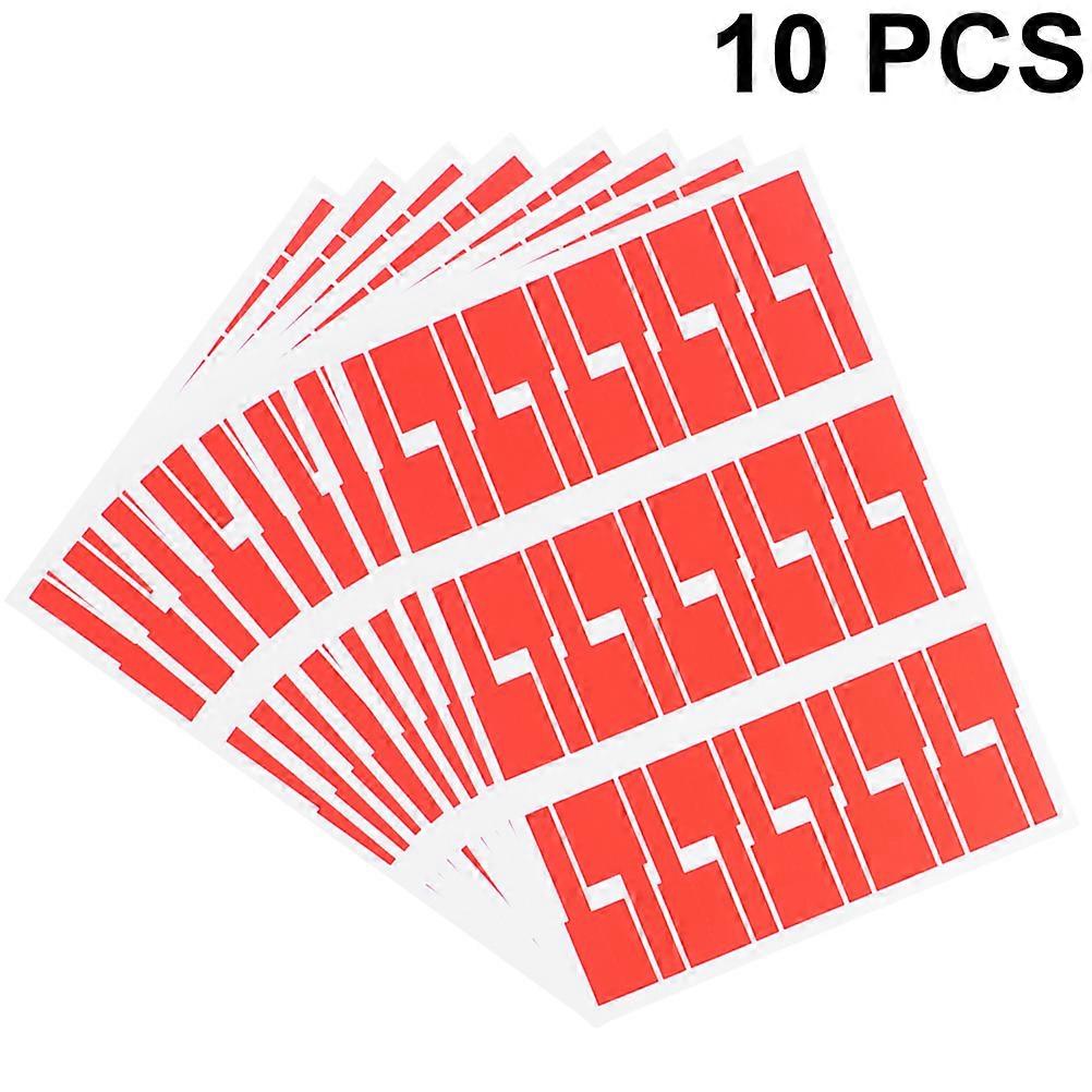10Pcs Durable A4 Self-adhesive Sticker Creative Identification Tags (Red)