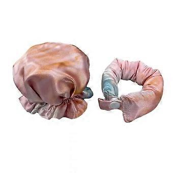 Satin Heatless Hair Curler Set Of 2 Hair Rollers For Heatless Curls With Hair Caps Bun Bons Soft Curling Rod Headband