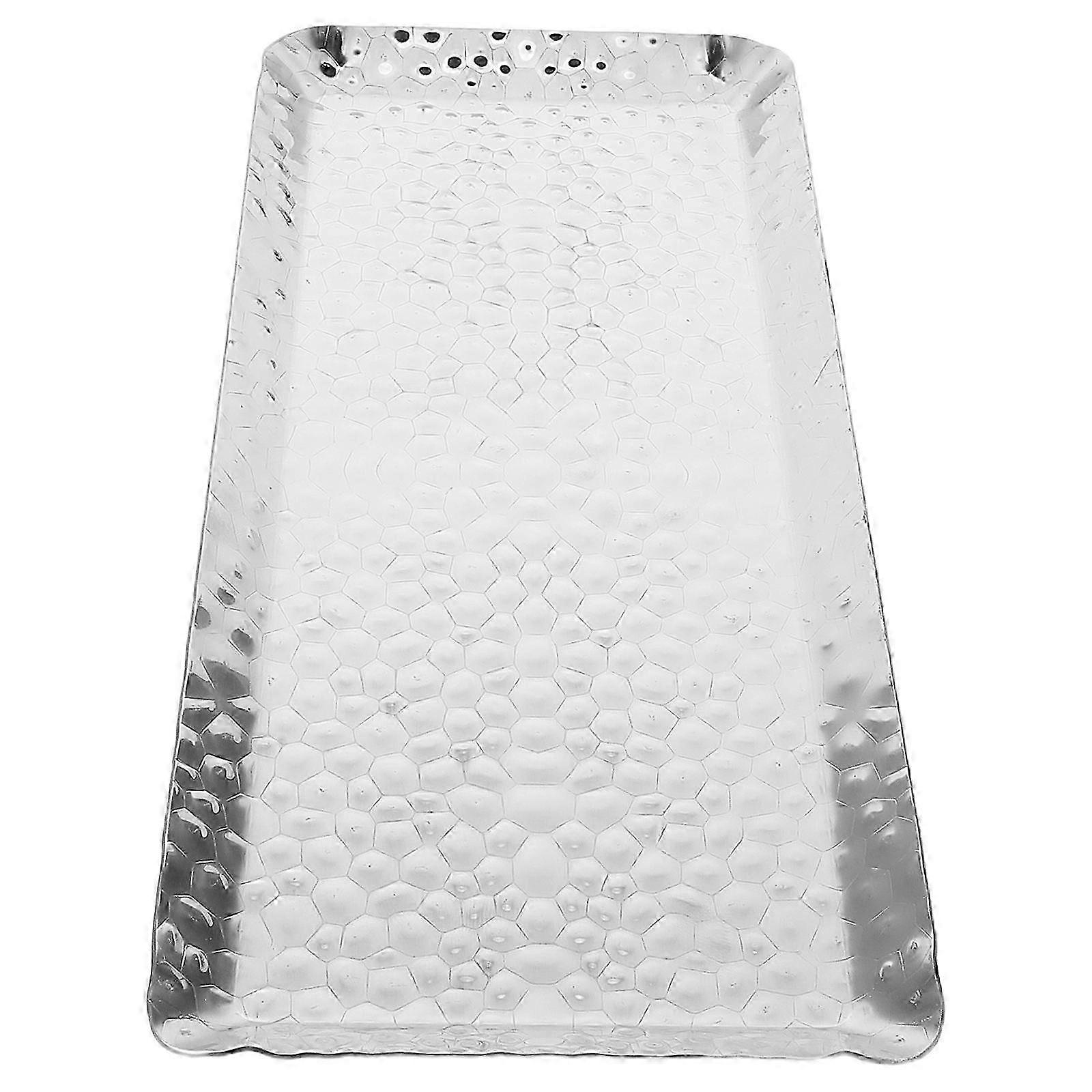 Rectangle Stainless Steel Serving Tray for Serving 4Pcs Silver Set