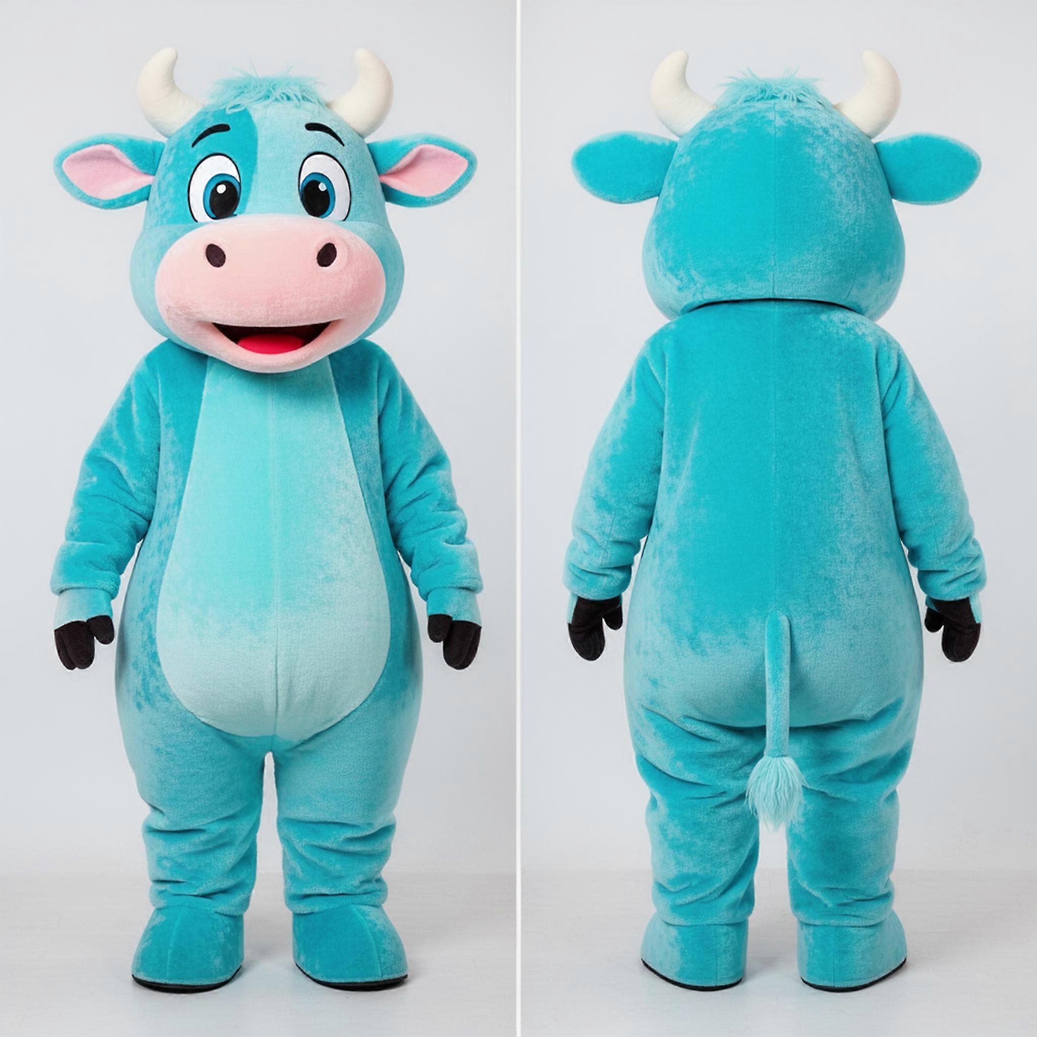 MASTICOT Cyan Soft Rounded Cow Mascot
