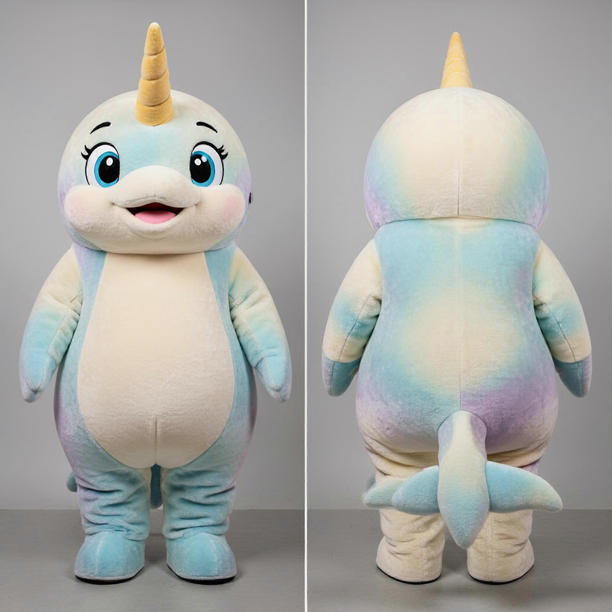 MASTICOT Cream Tipped Narwhal Mascot