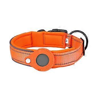 Braided Nylon Dog Collar with AirTag Tracking Cover, Pet Positioning Training Collar Size D M