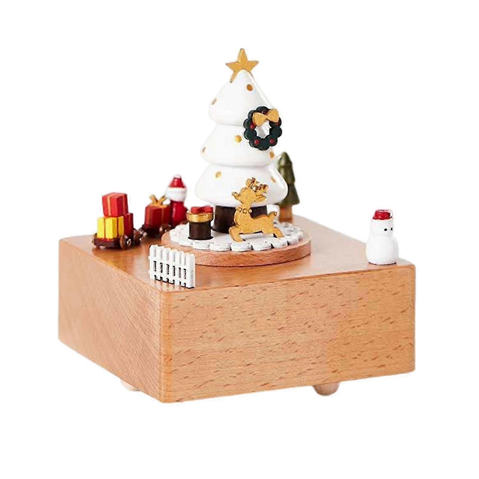 Hand-Painted Beech Rotating Music Box